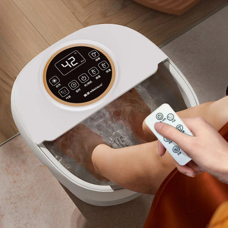 Automatic Heated Thermostatic Foot Soaking Bucket, Folding Portable Footbath, Household Electric Massage Foot Wash Bucket