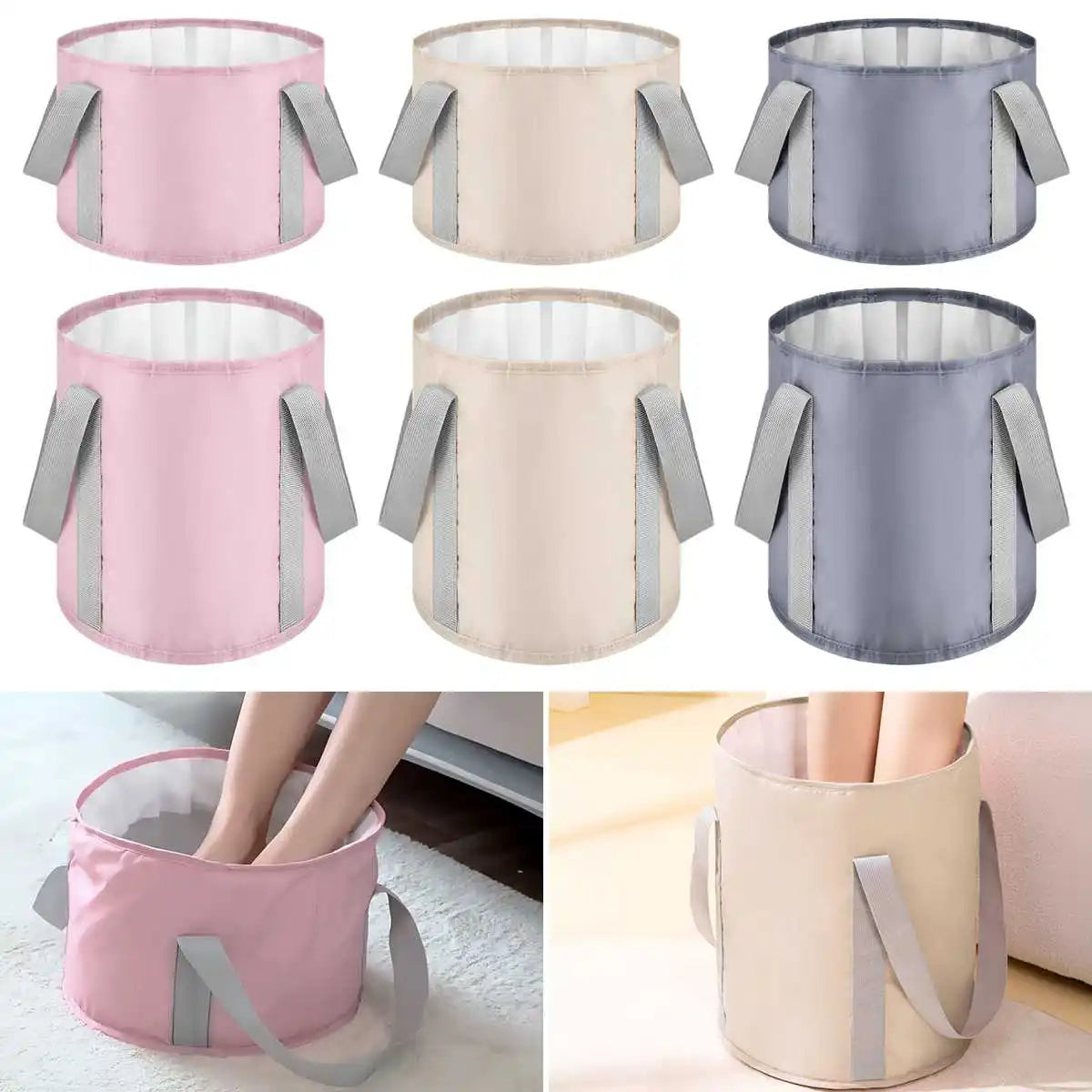 Portable Multi-Functional Folding Basin Foot Bath Basin Soaking Basin with Heat Retention Ideal for Home Use and Outdoor Travel