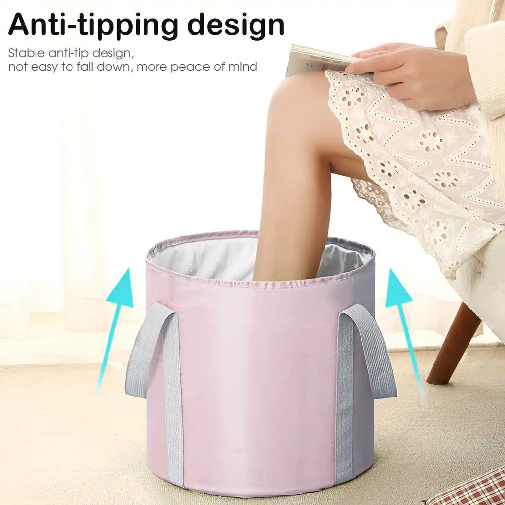 Portable Multi-Functional Folding Basin Foot Bath Basin Soaking Basin with Heat Retention Ideal for Home Use and Outdoor Travel